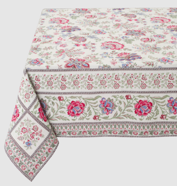 French Jacquard tablecloth / multi-cover (GARANCE. pink/blue)